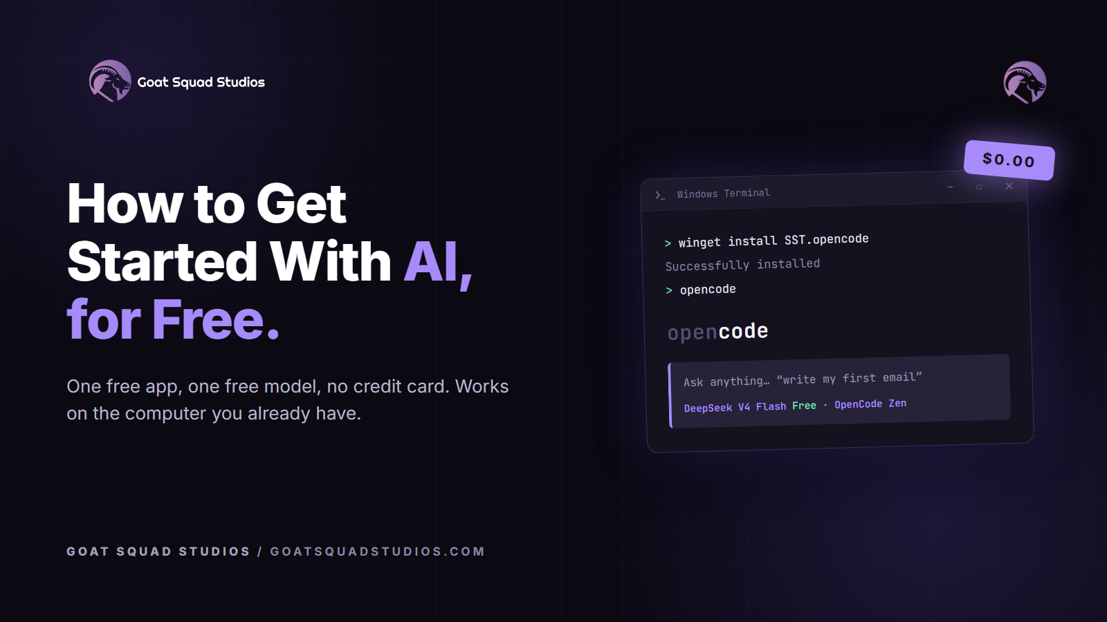 How to Get Started With AI for Free (OpenCode)