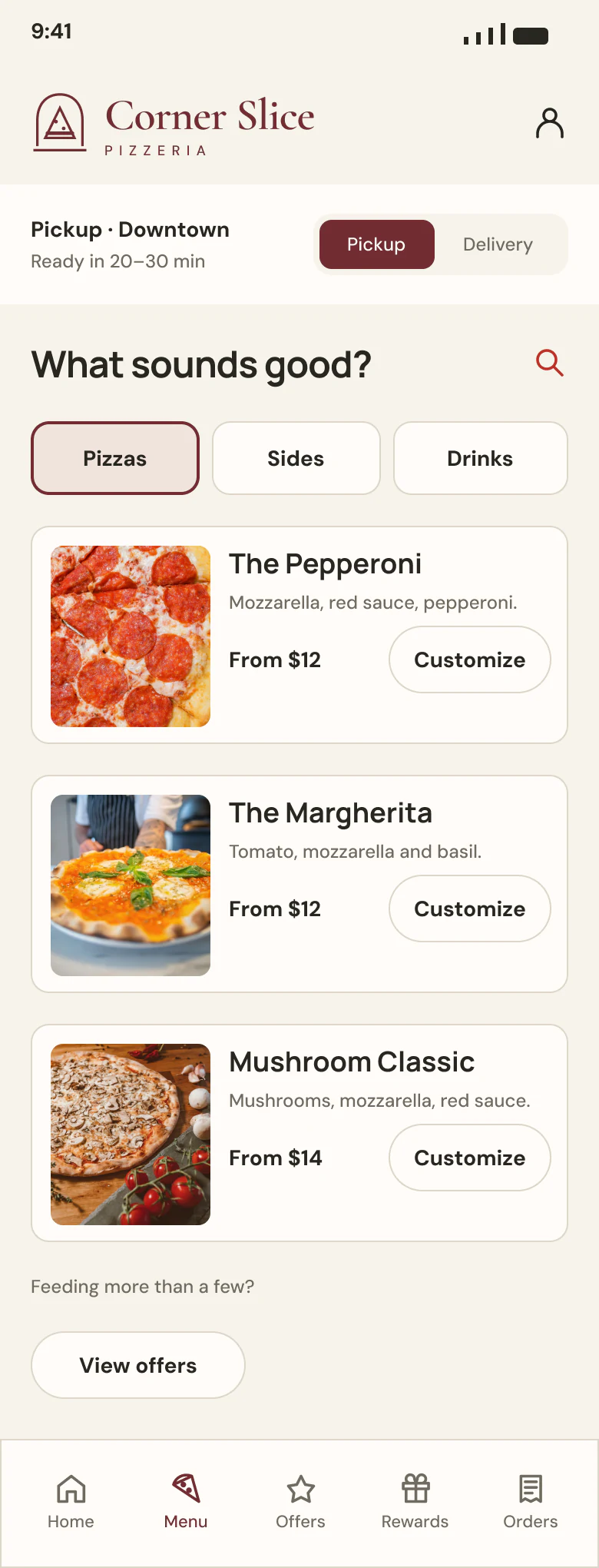 Un menú para explorar — Corner Slice