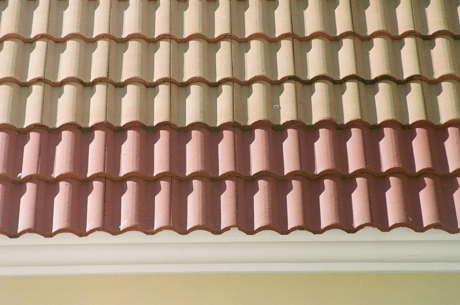 Close view of overlapping roof tiles